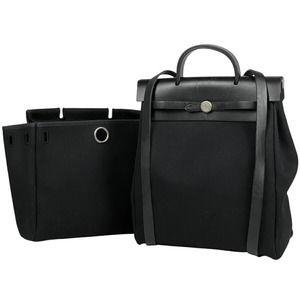 HERMES Ale Bag Ad PM Handbag Rucksack Toile Officier Black C